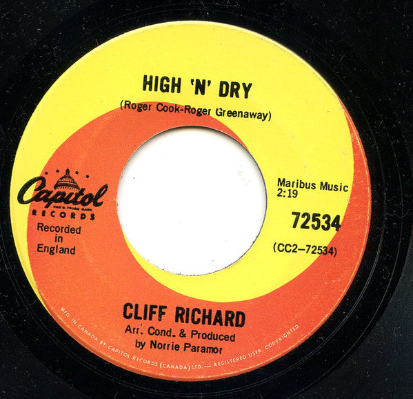Cliff Richard : Congratulations / High 'N' Dry (7", Single)