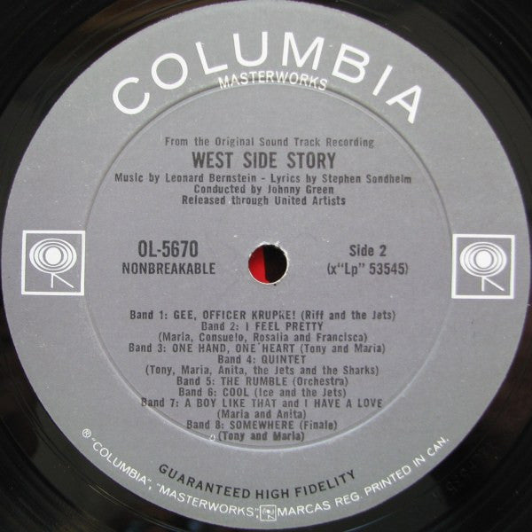 Leonard Bernstein : West Side Story (The Original Sound Track Recording) (LP, Album, Mono, RE, Gat)