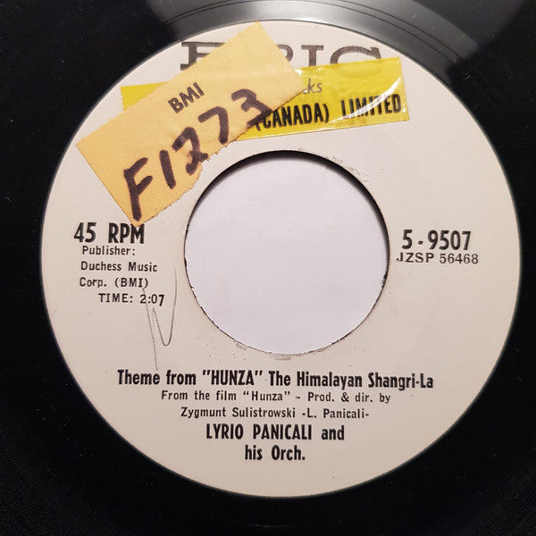 Lyrio Panicali : Theme From "Hunza" The Himalayan Shangri-La / Chapatti (7", Promo)