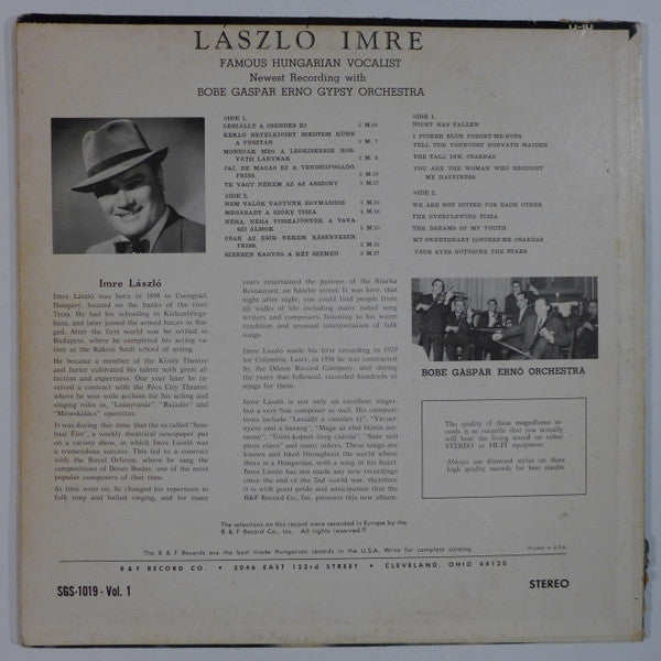 László Imre (2) : The Newest Recordings Of László Imre Vol. 1 (LP, Album)