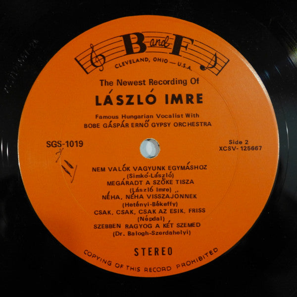 László Imre (2) : The Newest Recordings Of László Imre Vol. 1 (LP, Album)