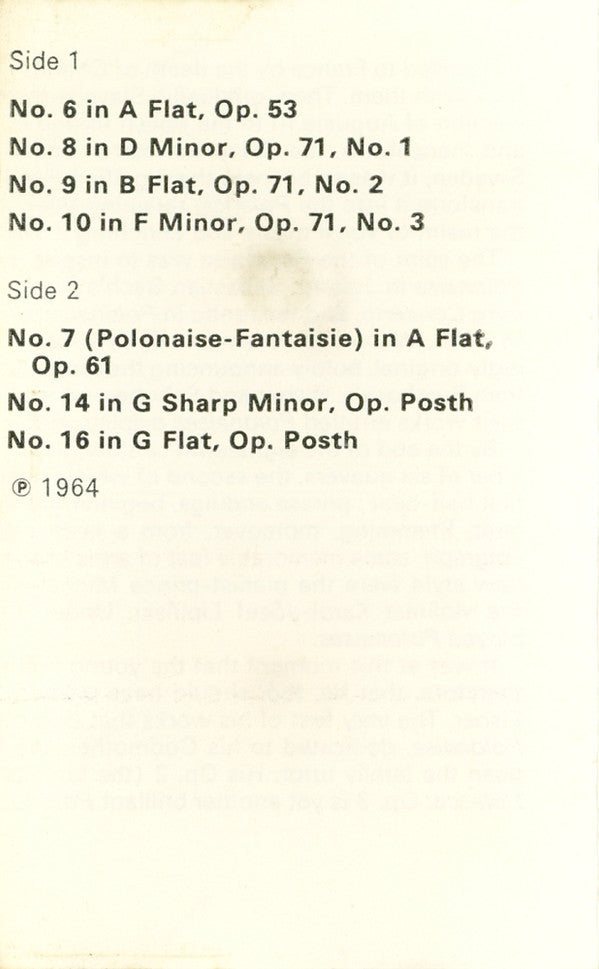 Chopin*, Peter Frankl : Polonaises (Complete) Volume 2 (Cass, Album)