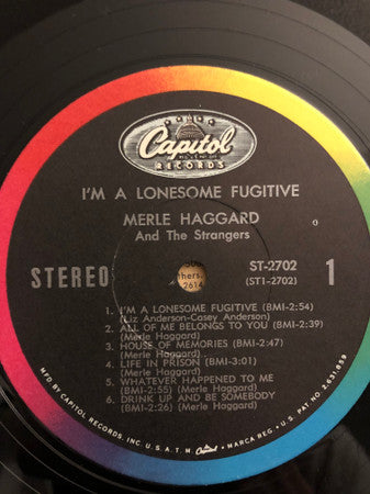 Merle Haggard And The Strangers (5) : I'm A Lonesome Fugitive (LP, Album, Los)