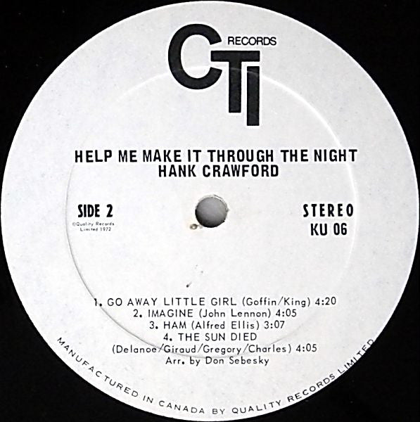 Hank Crawford : Help Me Make It Through The Night (LP, Album)