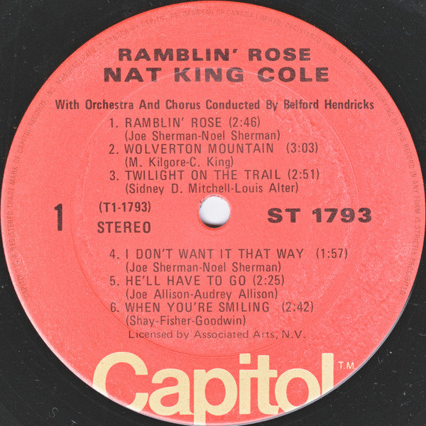 Nat King Cole : Ramblin' Rose (LP, Album, RE)