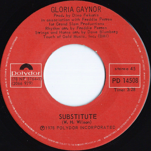 Gloria Gaynor : I Will Survive / Substitute (7", Single)