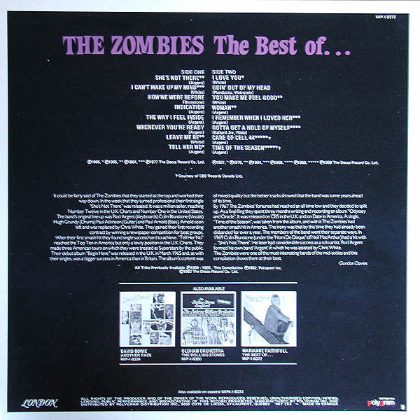 The Zombies : The Best Of... (LP, Comp)