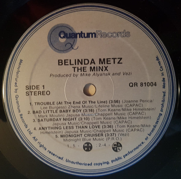 Belinda Metz : The Minx (LP, Album)