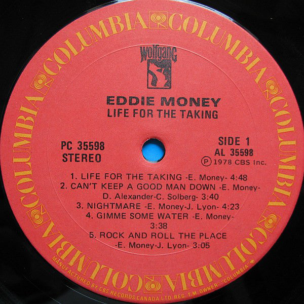 Eddie Money : Life For The Taking (LP, Album)