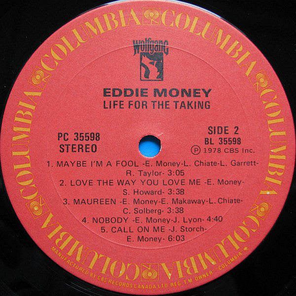 Eddie Money : Life For The Taking (LP, Album)