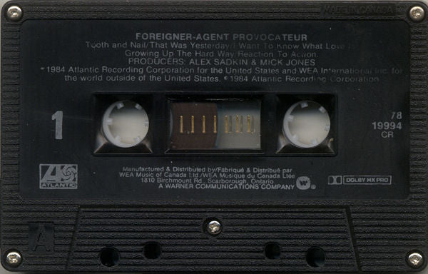 Foreigner : Agent Provocateur (Cass, Album, Dol)