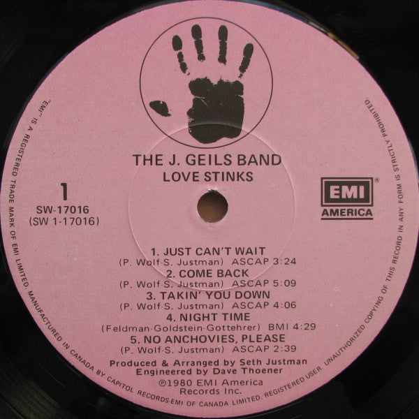 The J. Geils Band : Love Stinks (LP, Album)