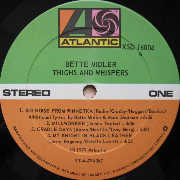 Bette Midler - Thighs And Whispers (LP, Album) (Very Good (VG))