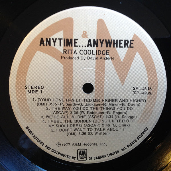 Rita Coolidge : Anytime...Anywhere (LP, Album)