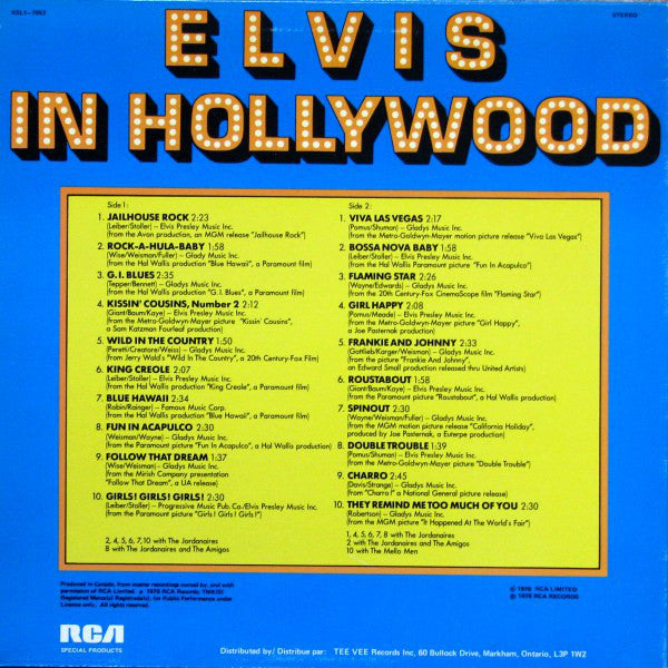 Elvis Presley : Elvis In Hollywood (LP, Comp)