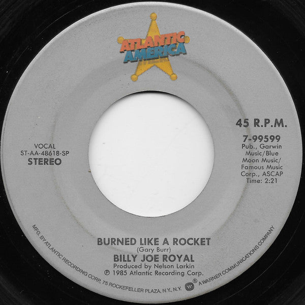 Billy Joe Royal : Burned Like A Rocket / Lonely Loving You (7", Single, Spe)