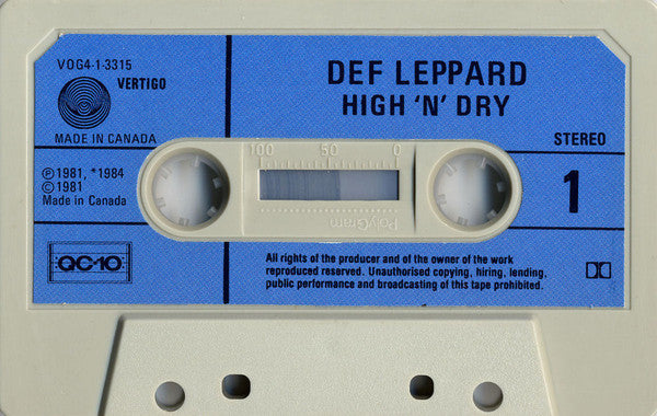 Def Leppard : High 'N' Dry (Cass, Album, RE, Dol)