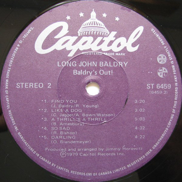 Long John Baldry : Baldry's Out! (LP, Album)