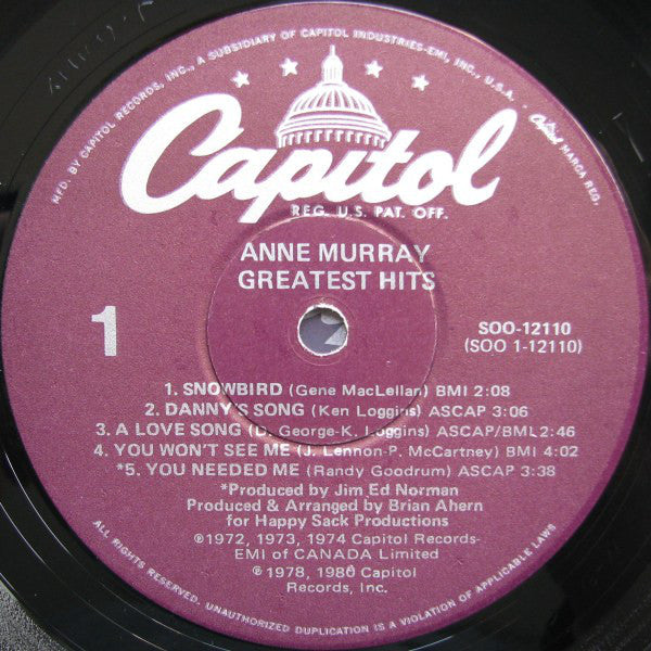 Anne Murray : Anne Murray's Greatest Hits (LP, Comp, Jac)