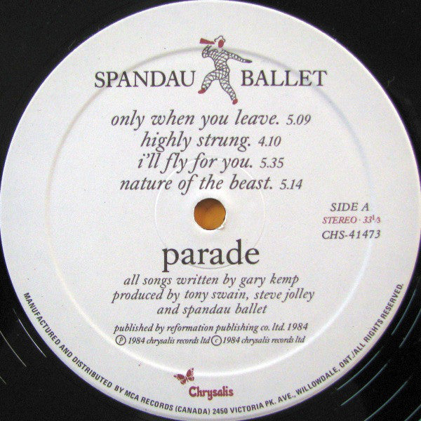 Spandau Ballet : Parade (LP, Album)