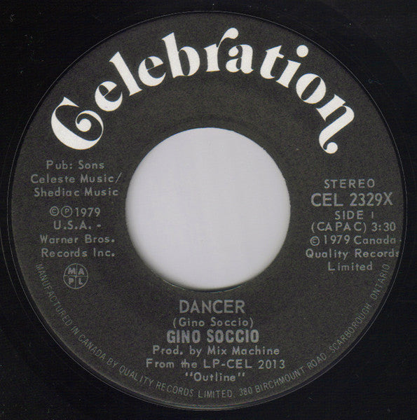 Gino Soccio : Dancer (7")