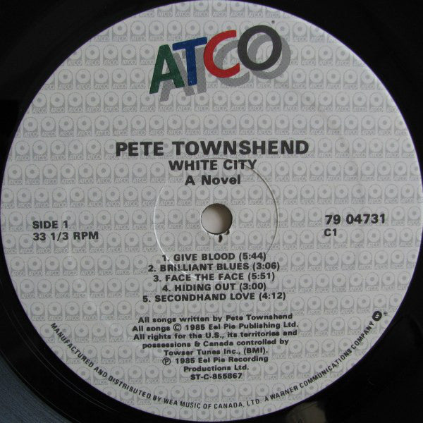 Pete Townshend : White City (A Novel) (LP, Album)