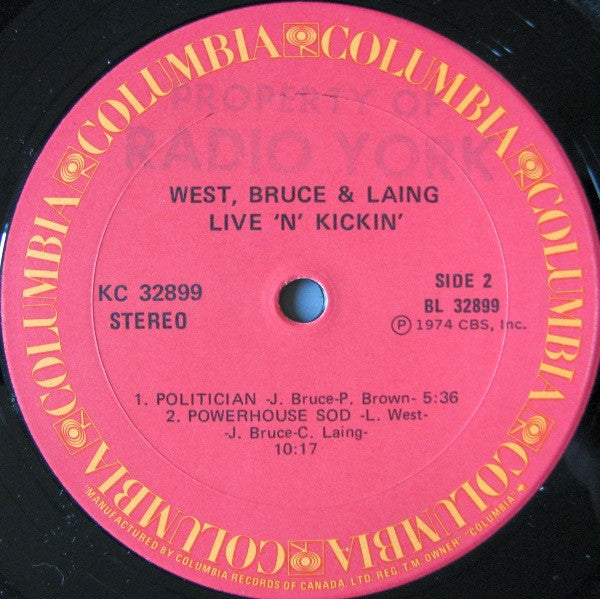 West, Bruce & Laing : Live 'N' Kickin' (LP, Album)