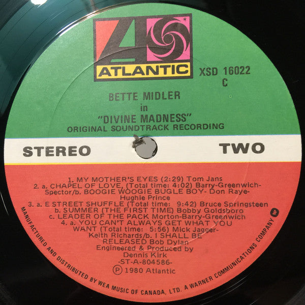 Bette Midler : Divine Madness (LP, Album)