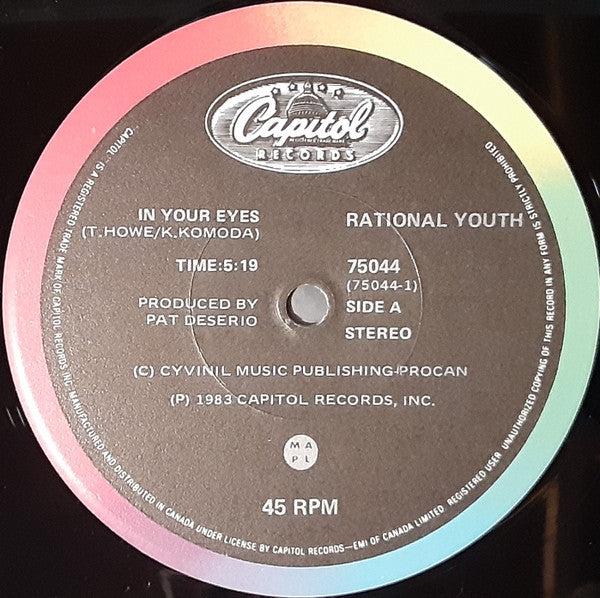 Rational Youth : In Your Eyes (12", Maxi)