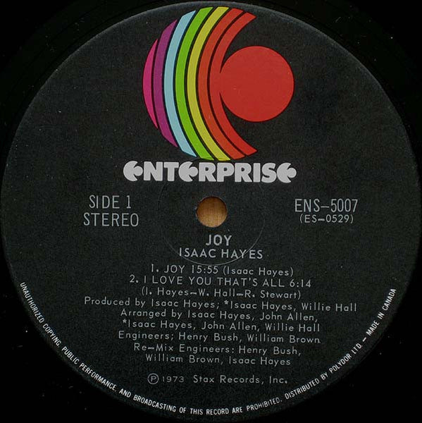 Isaac Hayes : Joy (LP, Album)