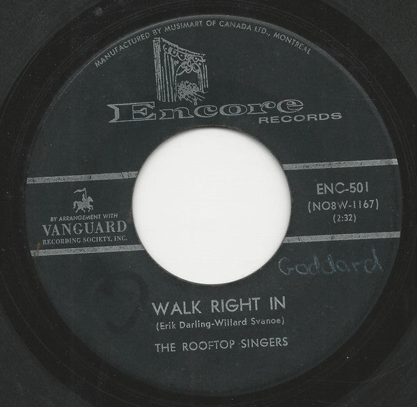 The Rooftop Singers : Walk Right In (7", Single)