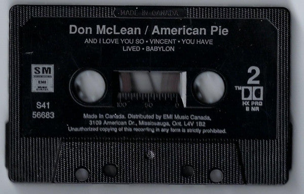 Don McLean : American Pie (Cass, Comp, Dol)