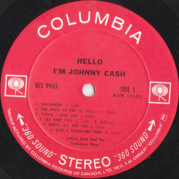 Johnny Cash : Hello, I'm Johnny Cash (LP, Album, Gat)