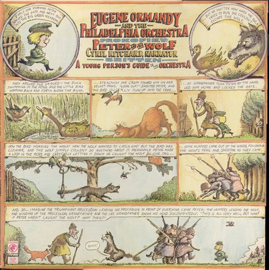 Eugene Ormandy And The Philadelphia Orchestra, Cyril Ritchard Narrates Prokofiev* - Britten* : Peter And The Wolf / A Young Person's Guide To The Orchestra (LP, Album, RE)