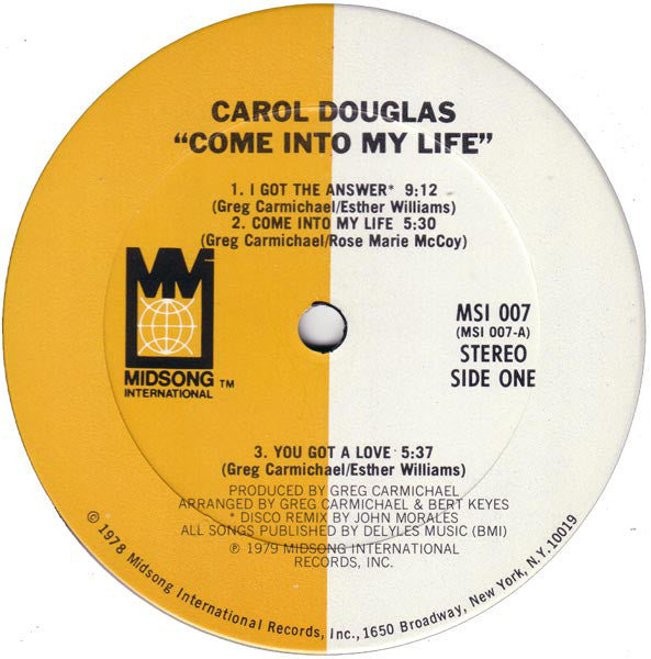 Carol Douglas : Come Into My Life (LP, Album)
