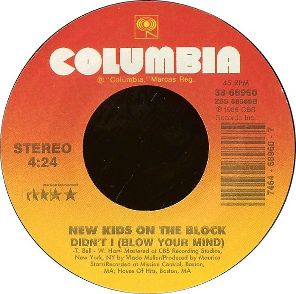 New Kids On The Block : Hangin' Tough (7", Single, Styrene, Car)