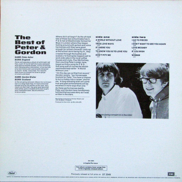 Peter And Gordon* : The Best Of Peter And Gordon (LP, Comp, RE)