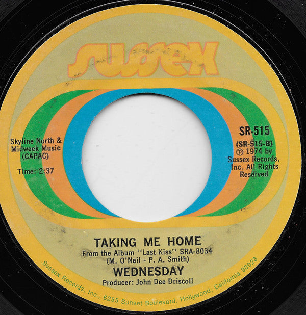 Wednesday (3) : Teen Angel / Taking Me Home (7", Single, Styrene)