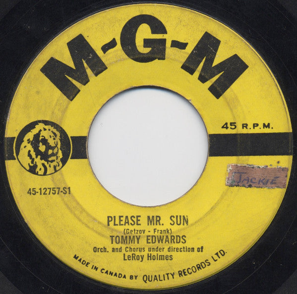 Tommy Edwards : Please Mr. Sun / The Morning Side Of The Mountain (7", Single)