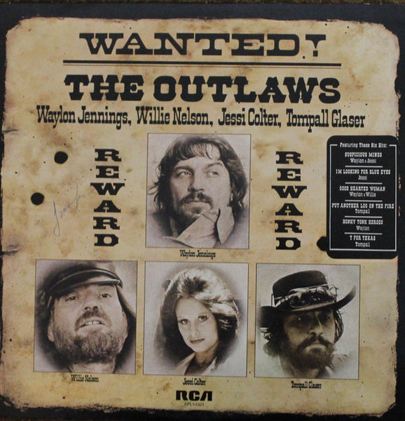 Waylon Jennings, Willie Nelson, Jessi Colter, Tompall Glaser : Wanted! The Outlaws (LP, Album, RE)