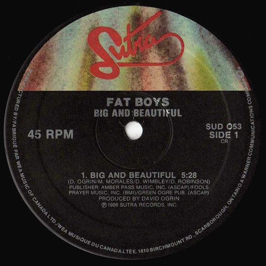 Fat Boys : Big And Beautiful (Remix) (12", Single)