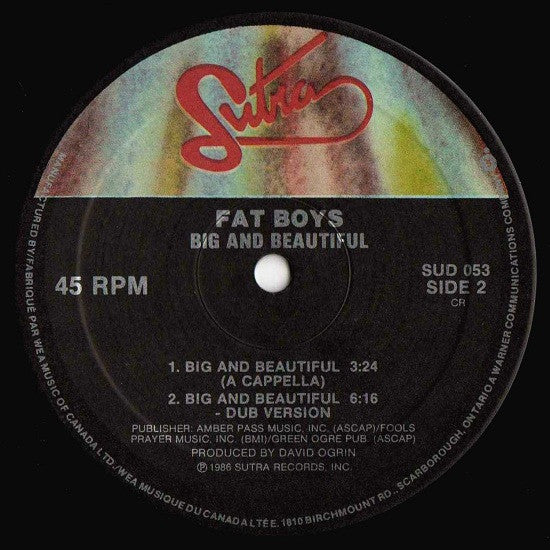 Fat Boys : Big And Beautiful (Remix) (12", Single)