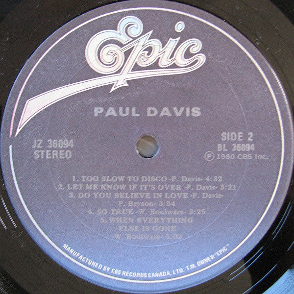 Paul Davis (3) : Paul Davis (LP, Album)