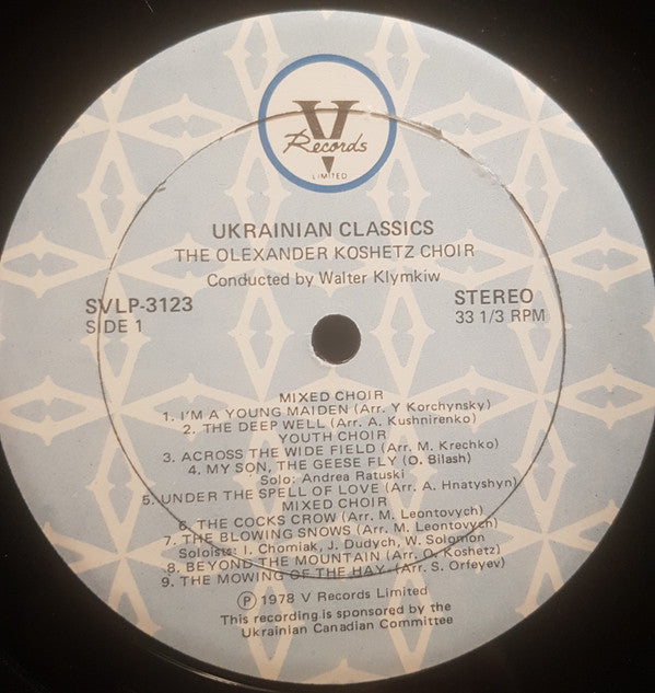 Olexander Koshetz Choir* : Ukrainian Classics (LP)