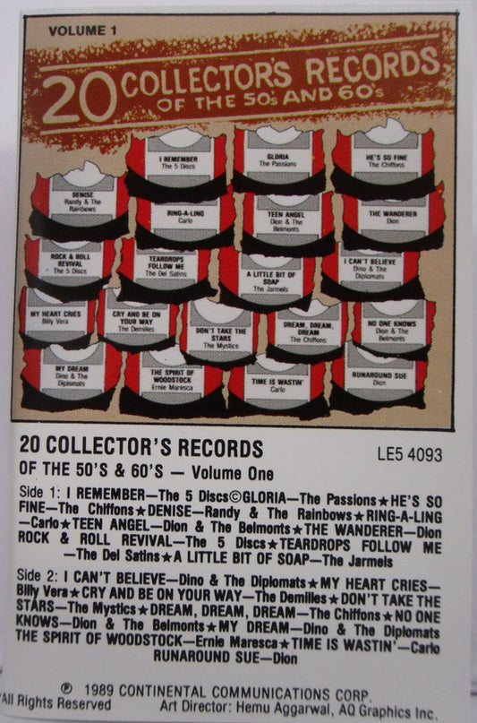 Various : 20 Collector's Records Of The 50's & 60's Volume 1 (Cass, Comp, Club)