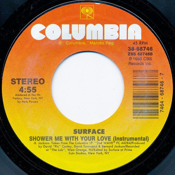 Surface : Shower Me With Your Love (7", Single, Styrene, Car)