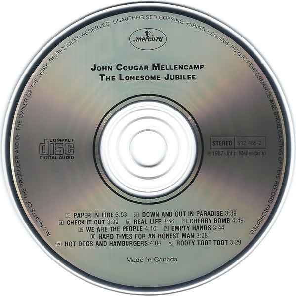 John Cougar Mellencamp : The Lonesome Jubilee (CD, Album, RE)