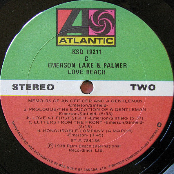 Emerson, Lake & Palmer : Love Beach (LP, Album)
