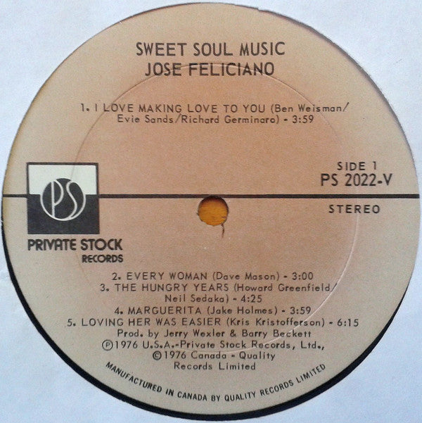 Jose Feliciano* : Sweet Soul Music (LP)