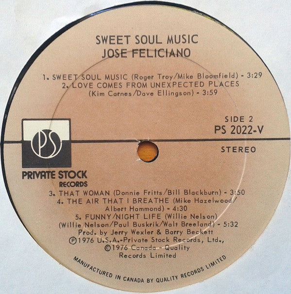 Jose Feliciano* : Sweet Soul Music (LP)